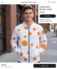 π Dragon Ball Z Inspired Bomber Jacket