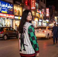 π πΈ Demon Slayer Tanjiro Inspired Bomber Jacket