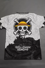 Black & White Monkey D. Luffy Anime Jersey β One Piece