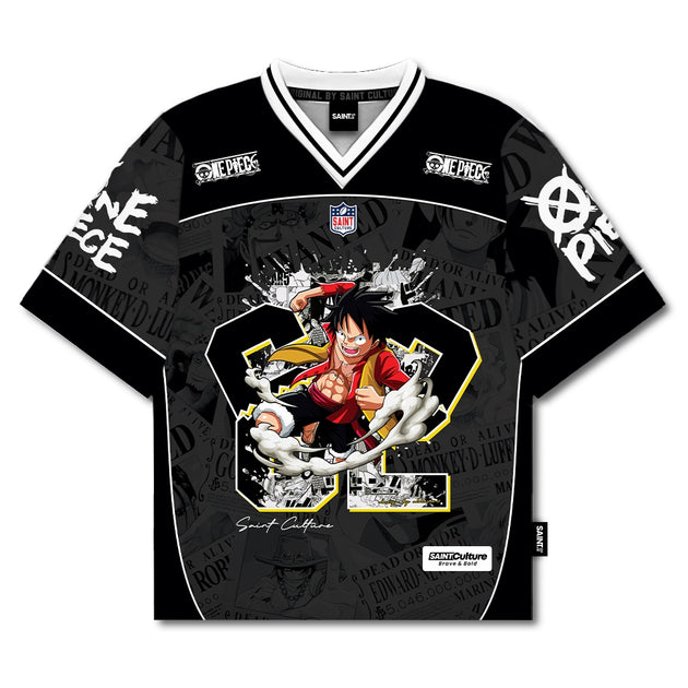 ⚪ Monkey D. Luffy – One Piece Black Edition Oversized Jersey