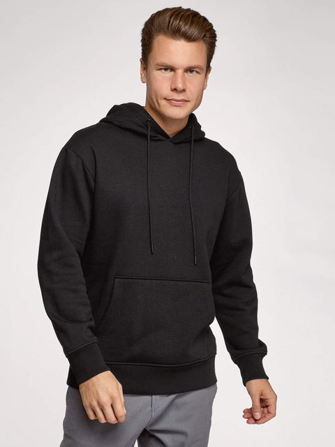 Unisex Plain Black Hoodie