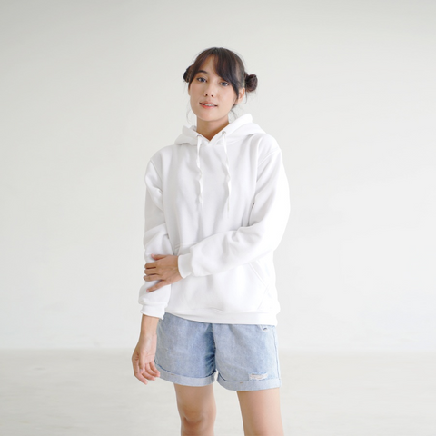 Unisex Plain White Hoodie