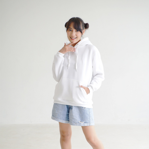 Unisex Plain White Hoodie