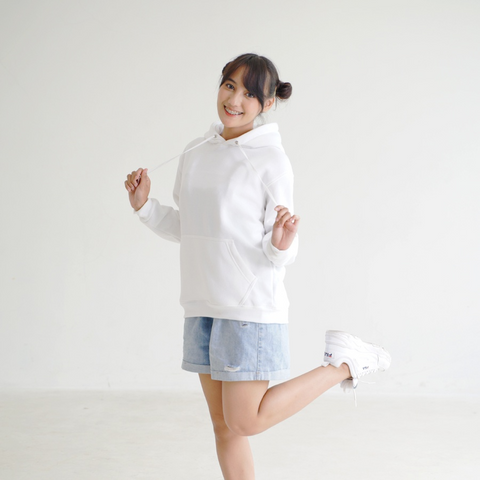Unisex Plain White Hoodie