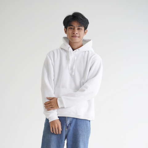 Unisex Plain White Hoodie