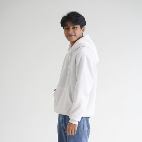 Unisex Plain White Hoodie