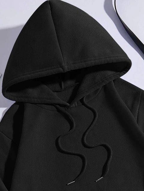 Unisex Plain Black Hoodie