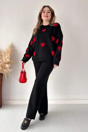 Cozy Heart Co-Ord Set | Winter Fleece Chic