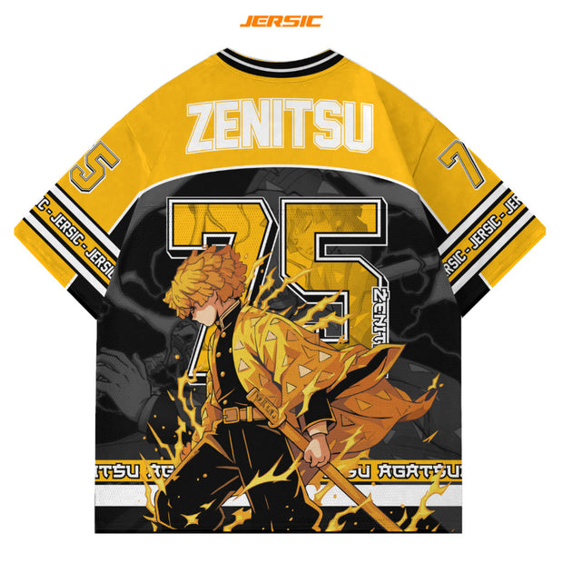Demon Slayer Legacy – Zenitsu Over Sized Mesh Jersey