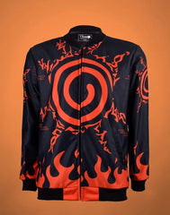 🔥 Naruto Nine-Tails Flame Bomber Jacket