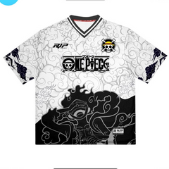 Black & White Monkey D. Luffy Anime Jersey – One Piece