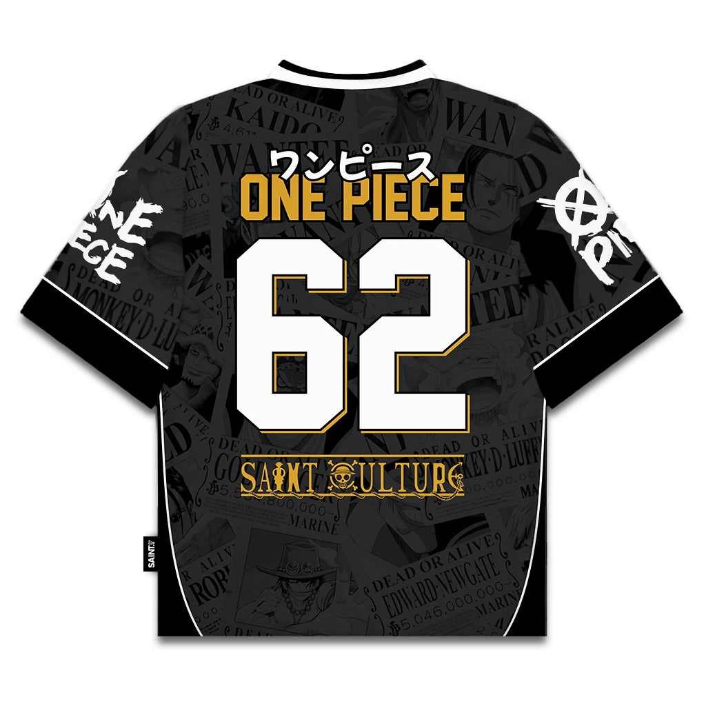 ONE PIECE ユニフォーム ⚪ Monkey D. Luffy – One Piece Black Edition Oversized Jersey