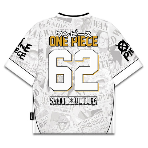 🌀 Monkey D. Luffy – White Edition Oversized Jersey