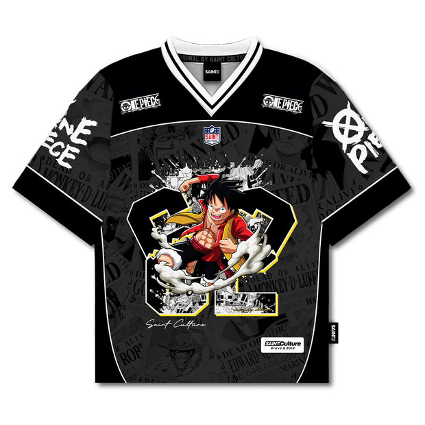 ⚪ Monkey D. Luffy – One Piece Black Edition Oversized Jersey