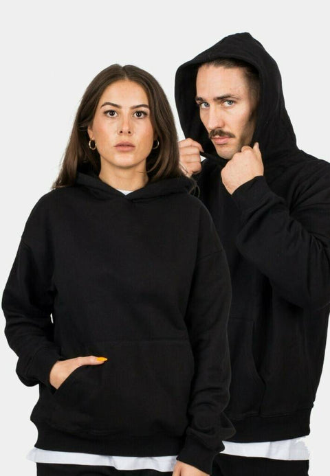 Unisex Plain Black Hoodie