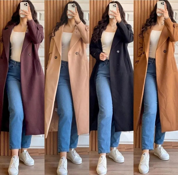 Women's Winter Double Fleece Long Coat