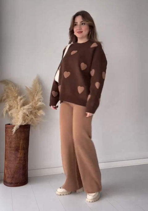 Cozy Heart Co-Ord Set | Winter Fleece Chic