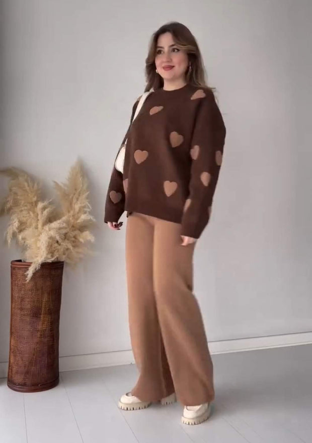 Cozy Heart Co-Ord Set | Winter Fleece Chic