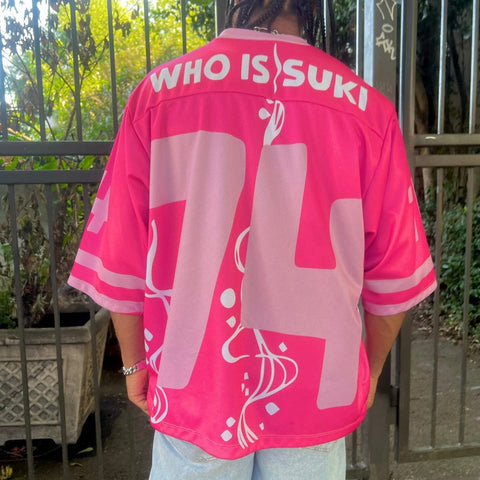 WHO IS SUKI? Bold Pink Mesh Jersey