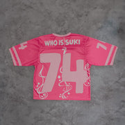 WHO IS SUKI? Bold Pink Mesh Jersey
