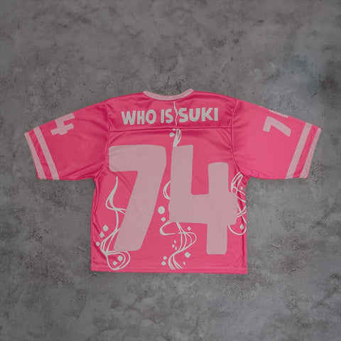 WHO IS SUKI? Bold Pink Mesh Jersey