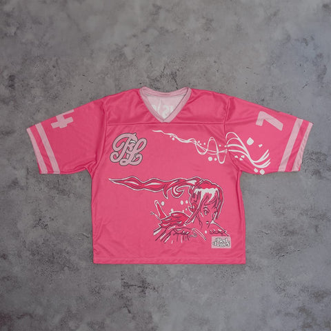 WHO IS SUKI? Bold Pink Mesh Jersey