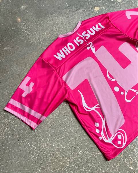WHO IS SUKI? Bold Pink Mesh Jersey